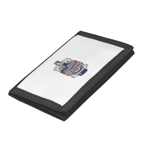 Patriotic Cherry Soda Retro Vector Graphic Tee_1 Trifold Wallet