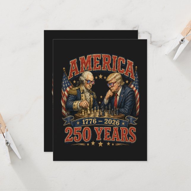 Patriotic Chess 250 Invitation (Front/Back In Situ)