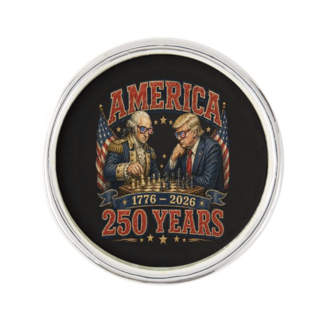 Patriotic Chess 250 Lapel Pin (Front)