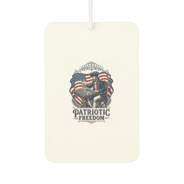 Patriotic Chess Player Vector Graphic Tee Air Freshener (Front)