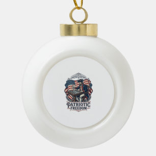 Patriotic Chess Player Vector Graphic Tee Ceramic Ball Christmas Ornament