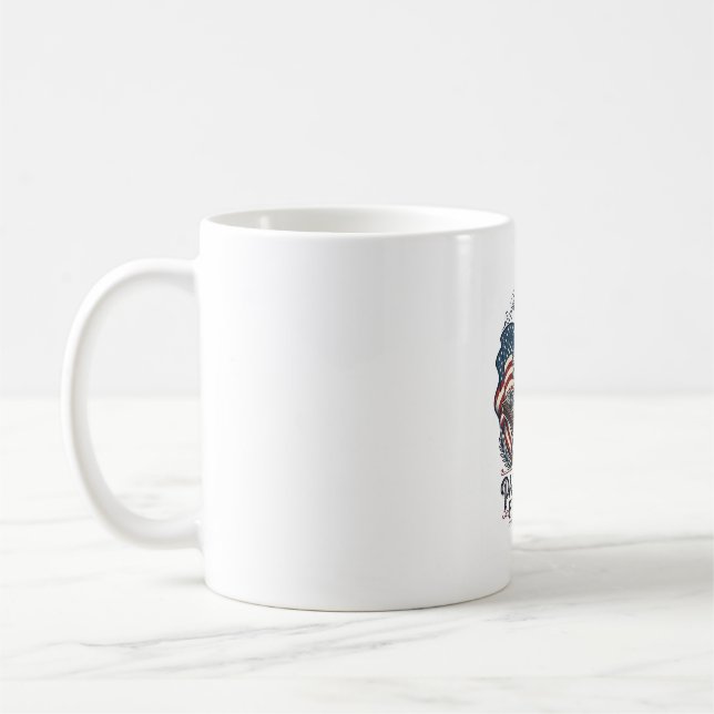 Patriotic Chess Player Vector Graphic Tee Coffee Mug (Left)