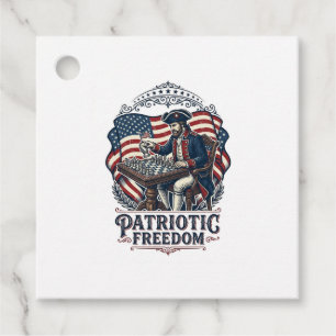 Patriotic Chess Player Vector Graphic Tee Favor Tags