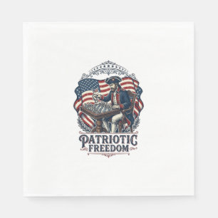 Patriotic Chess Player Vector Graphic Tee Napkins