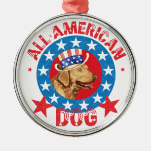 Patriotic Chessie Metal Ornament
