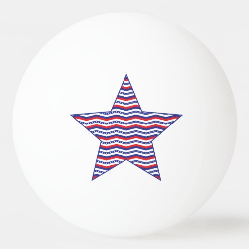 Patriotic Chevron Star Ping Pong Ball