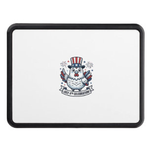 Patriotic Chicken July 4th Celebration T-Shirt Des Hitch Cover