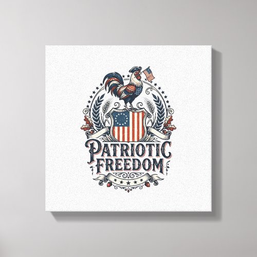 Patriotic Chicken Keeper Vector Graphic Tee_1 Canvas Print