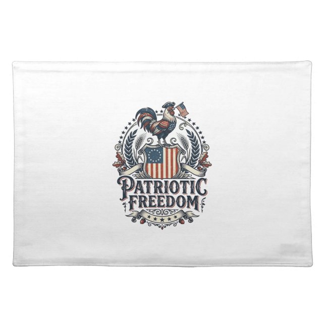 Patriotic Chicken Keeper Vector Graphic Tee_1 Cloth Placemat (Front)