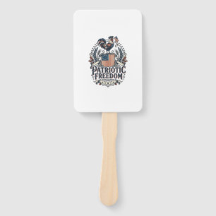 Patriotic Chicken Keeper Vector Graphic Tee_1 Hand Fan