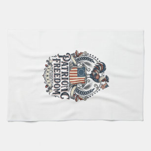 Patriotic Chicken Keeper Vector Graphic Tee_1 Kitchen Towel