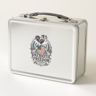 Patriotic Chicken Keeper Vector Graphic Tee_1 Metal Lunch Box