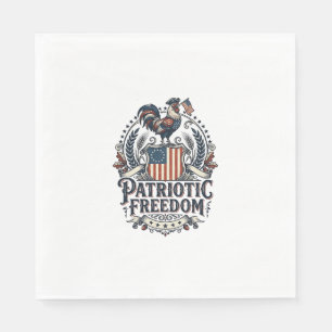 Patriotic Chicken Keeper Vector Graphic Tee_1 Napkins
