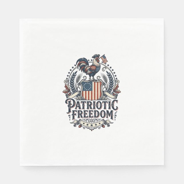 Patriotic Chicken Keeper Vector Graphic Tee_1 Napkins (Front)