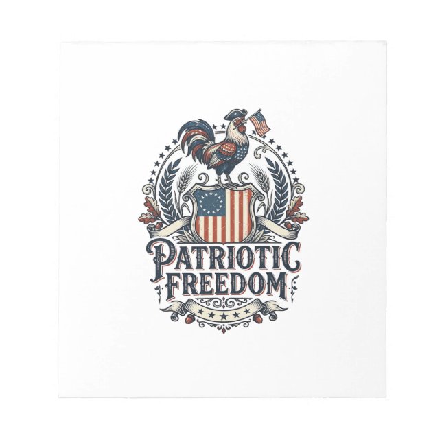 Patriotic Chicken Keeper Vector Graphic Tee_1 Notepad (Front)