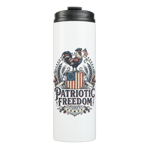 Patriotic Chicken Keeper Vector Graphic Tee_1 Thermal Tumbler
