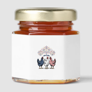 Patriotic Chicken Trio Vintage Engraving Vector De Honey Jar Favors