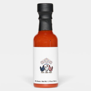Patriotic Chicken Trio Vintage Engraving Vector De Hot Sauces