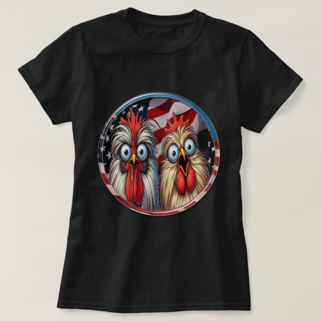 "Patriotic Chickens" Women's Tee (Design Front)