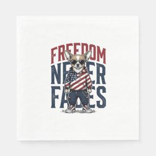 Patriotic Chihuahua Freedom Vintage Dog Shirt Desi Napkins