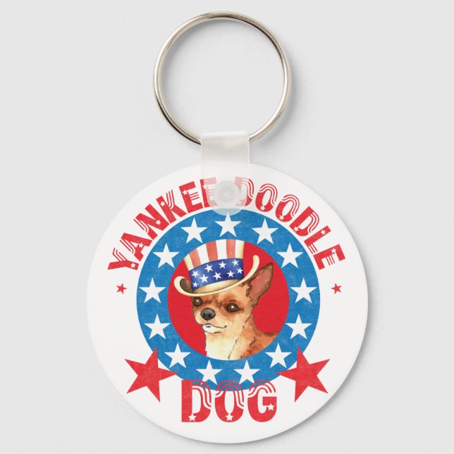 Patriotic Chihuahua Keychain (Front)