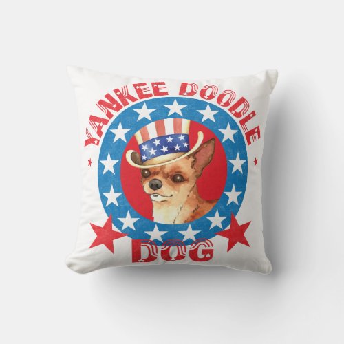 Patriotic Chihuahua Throw Pillow
