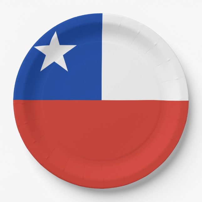 Patriotic Chile flag Chileans Paper Plates (Front)