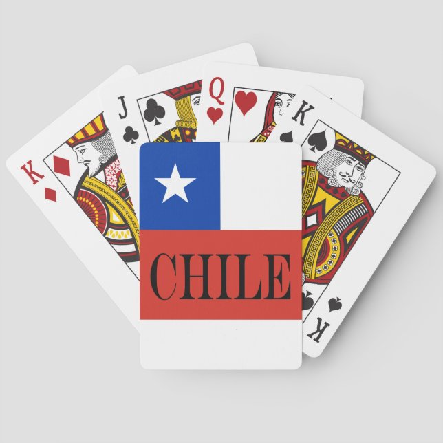 Patriotic Chile flag Chileans Poker Cards (Back)