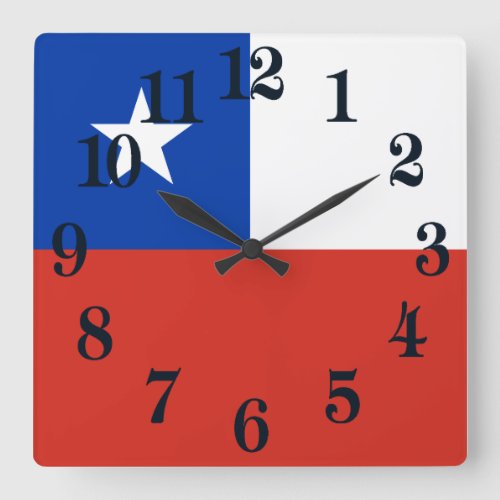 Patriotic Chile flag Chileans Square Wall Clock