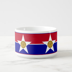 Patriotic chili bowl with Flag of Dallas