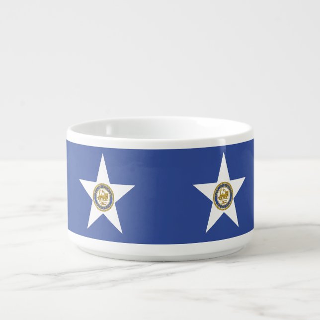 Patriotic chili bowl with Flag of Houston (Center)