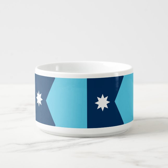 Patriotic chili bowl with Flag of Minnesota, USA (Center)