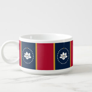 Patriotic chili bowl with Flag of Mississippi, USA
