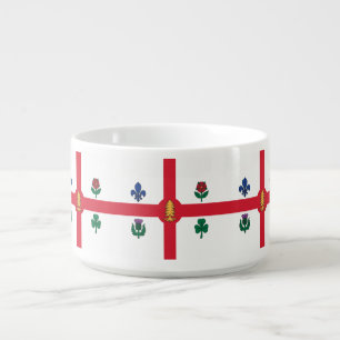 Patriotic chili bowl with Flag of Montreal, Canada