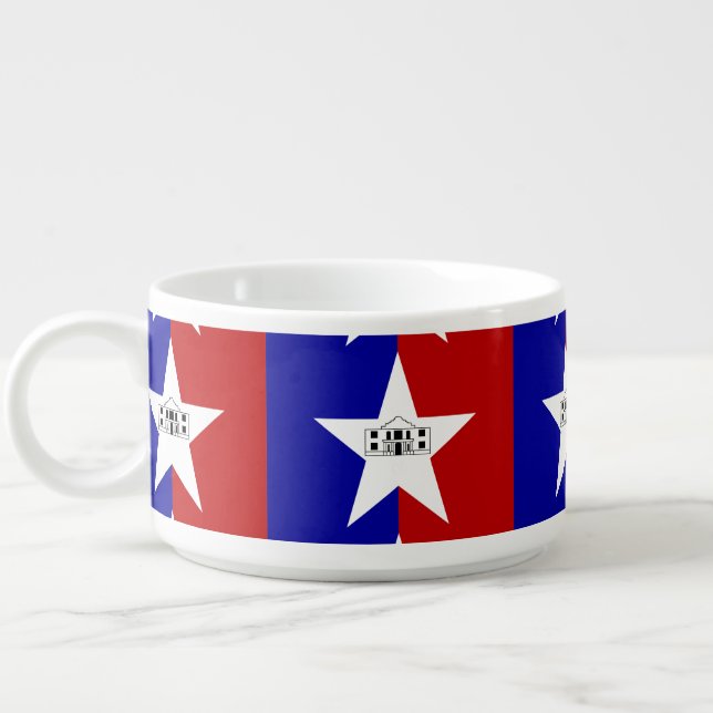 Patriotic chili bowl with Flag of San Antonio (Right)