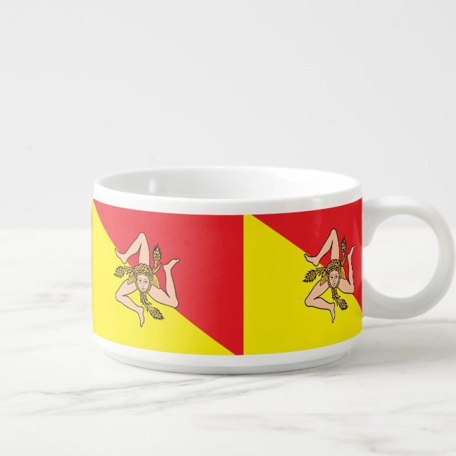 Patriotic chili bowl with Flag of Sicily, Italy (Left)