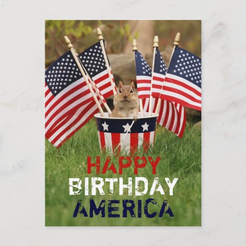 Patriotic Chipmunk Postcard