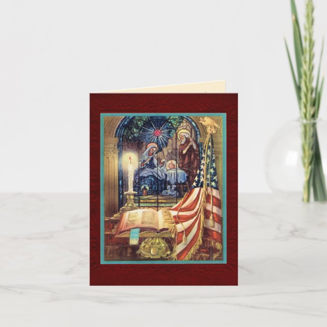 Patriotic Christian American Christmas Card (Front)