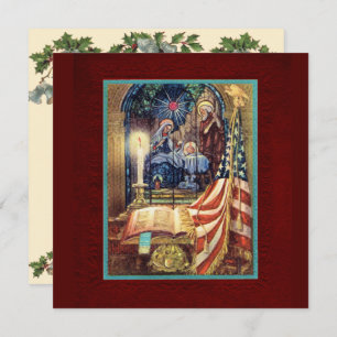 Patriotic Christian American Christmas Card