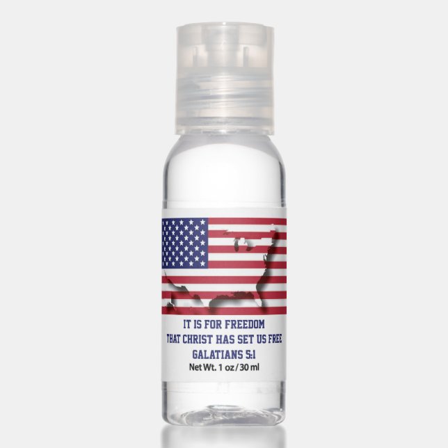 Patriotic Christian AMERICAN FLAG Hand Sanitizer (Front)