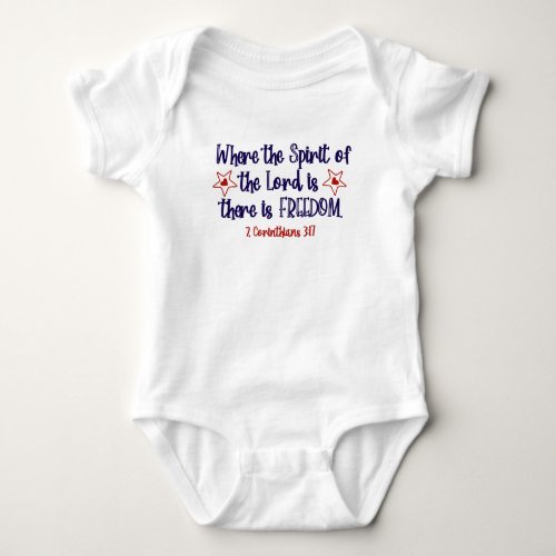 Patriotic Christian Bible Verse Freedom Baby Bodysuit