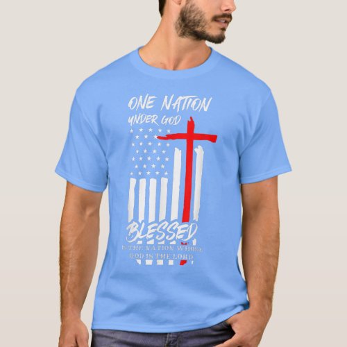 Patriotic Christian Blessed One Nation Under God T T_Shirt