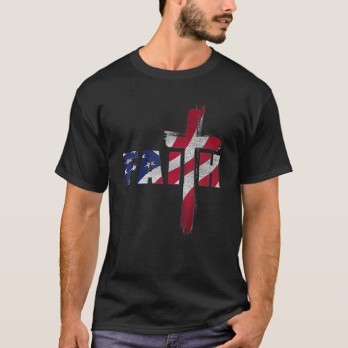 Patriotic Christian Faith Cross Love Jesus America T_Shirt