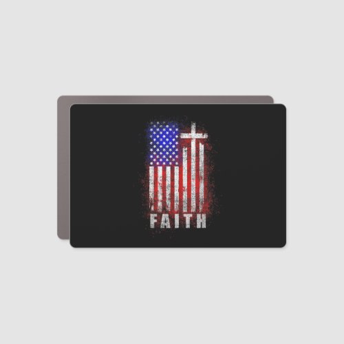 Patriotic Christian Faith Love Jesus American Flag Car Magnet