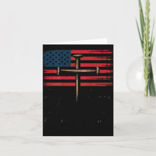 Patriotic Christian Faith Over Fear American Flag Card