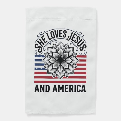 Patriotic Christian Flower Vintage T-Shirt Garden Flag