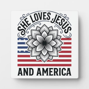 Patriotic Christian Flower Vintage T-Shirt Plaque