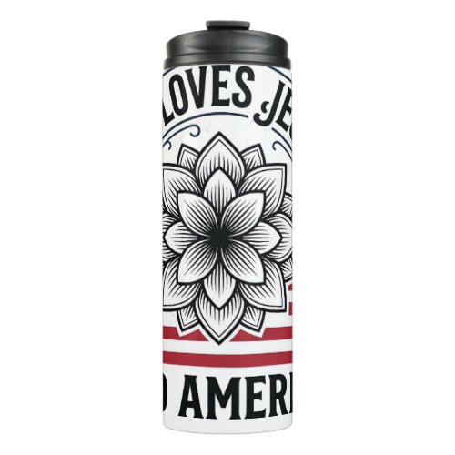 Patriotic Christian Flower Vintage T-Shirt Thermal Tumbler