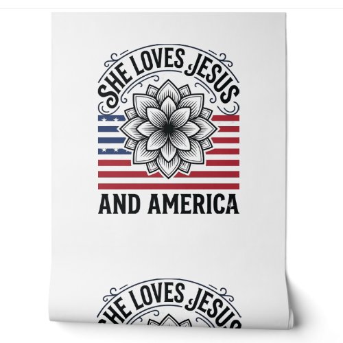 Patriotic Christian Flower Vintage T-Shirt Wallpaper