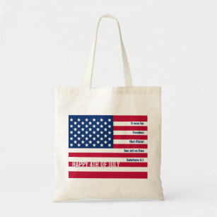 Patriotic Christian USA 4th Of July Tote Bag